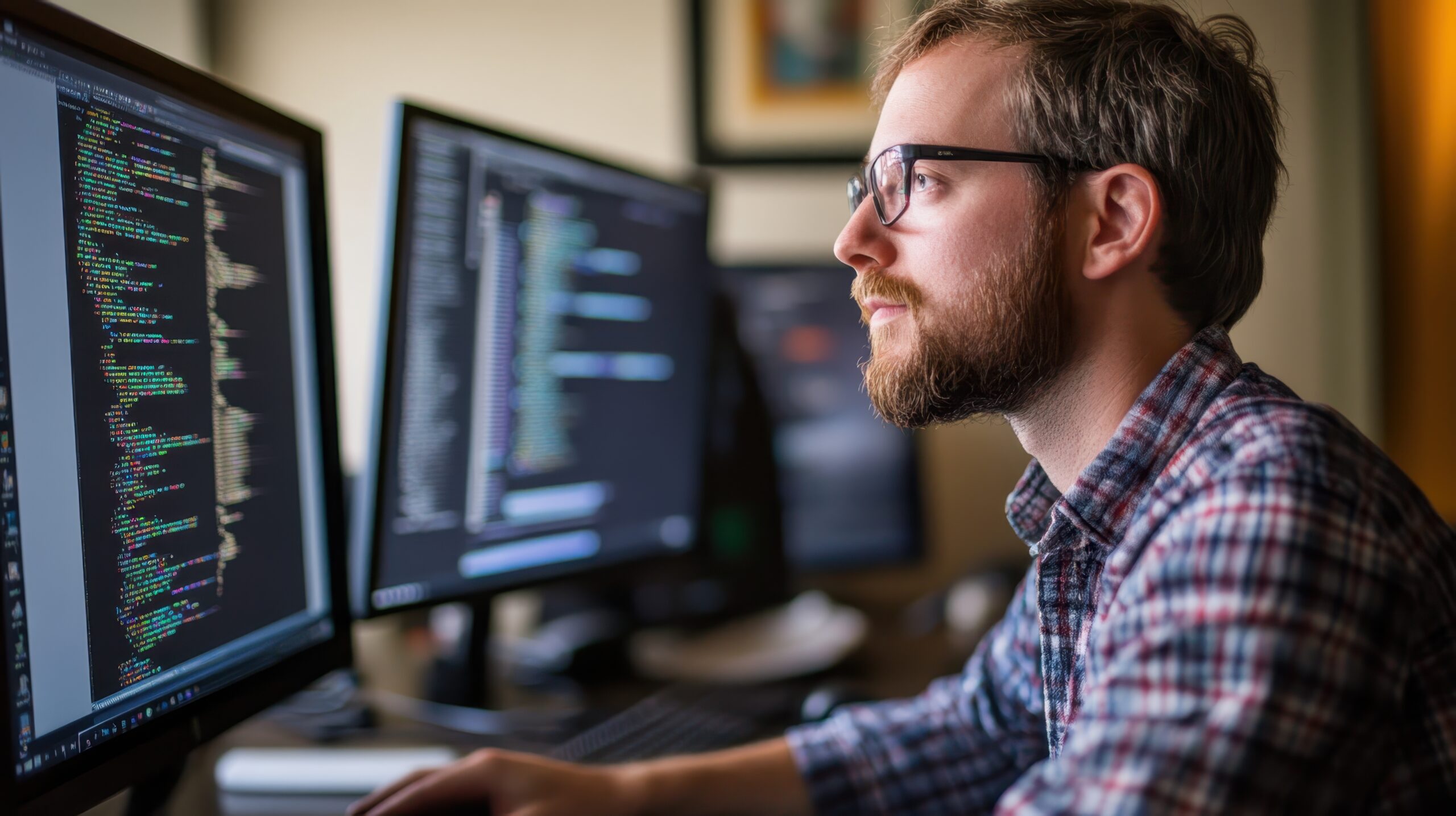 An engineer optimizing software performance using advanced algorithms.